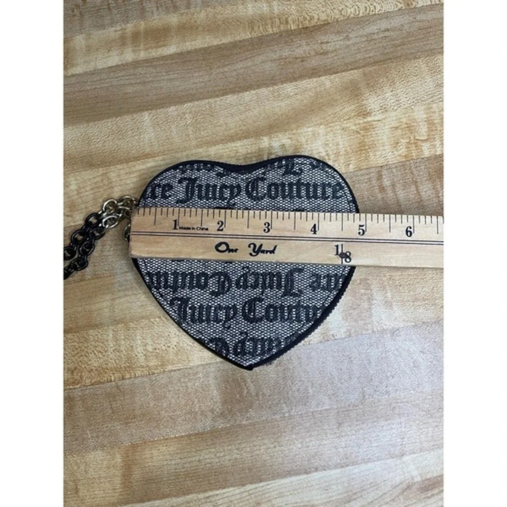 Juicy Couture Heart Shaped Purse Charm Keychain Wristlet.‎